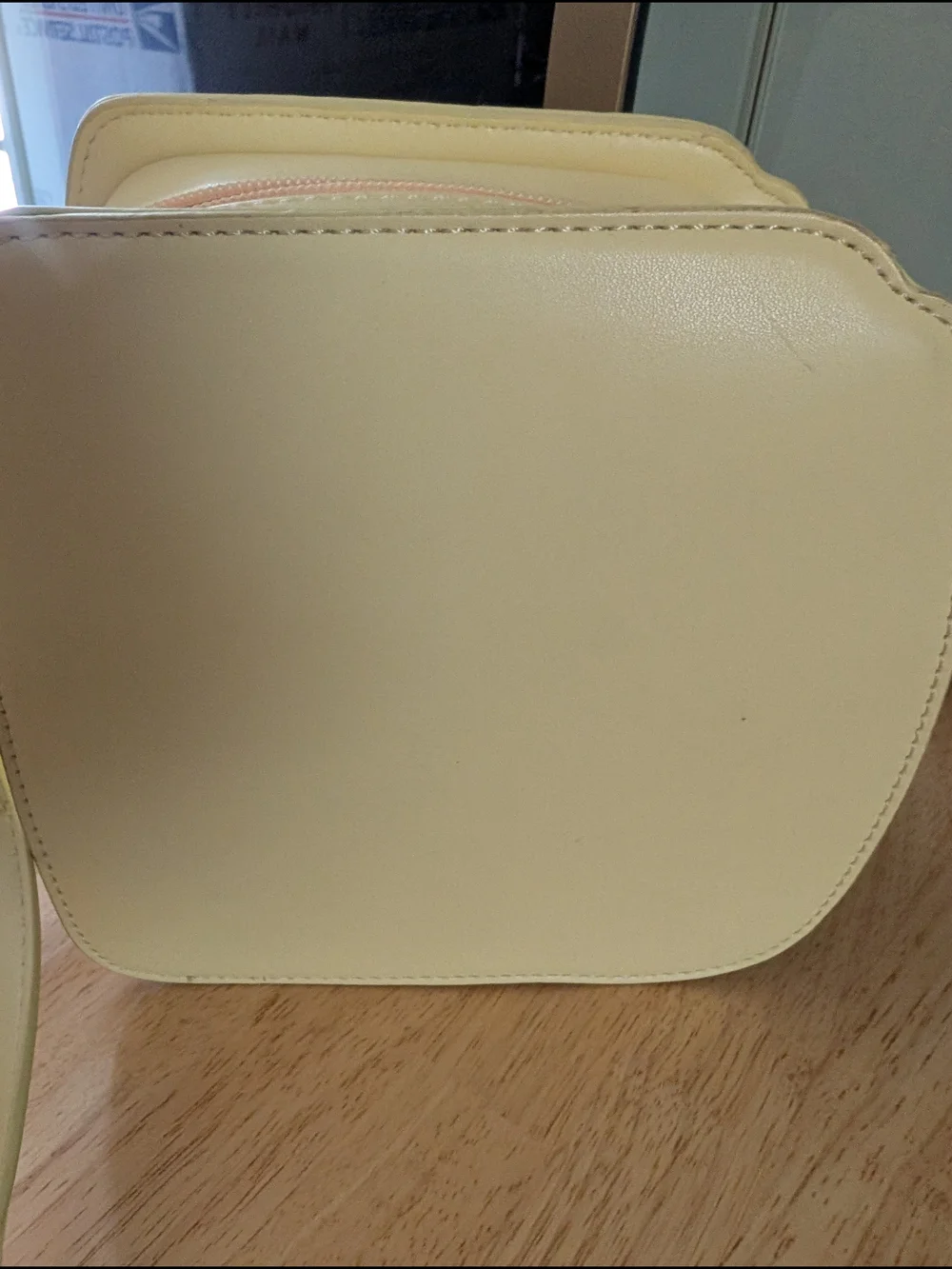 Yellow Camera-Shaped Crossbody Bag with Floral Accent